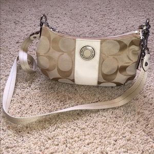 Signature Coach stripe Demi crossbody